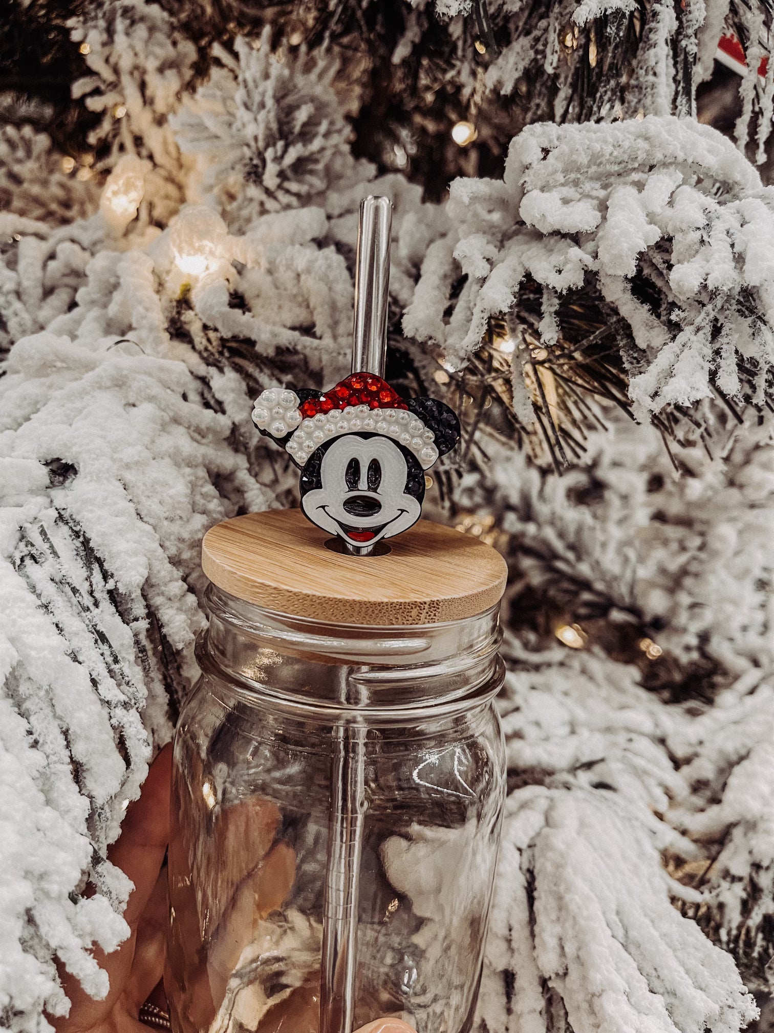 Mouse Santa Straw Charm